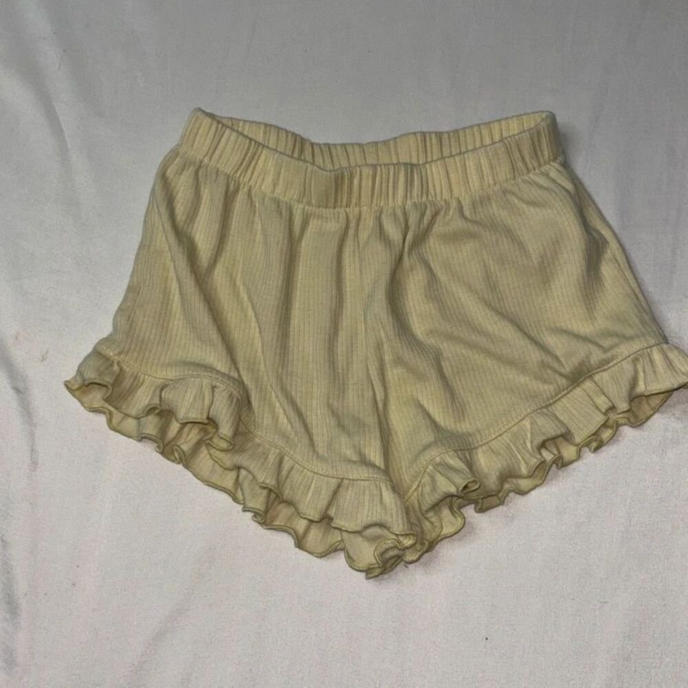 Old Navy Girls Pale Yellow Ribbed Ruffle Shorts Size 4T